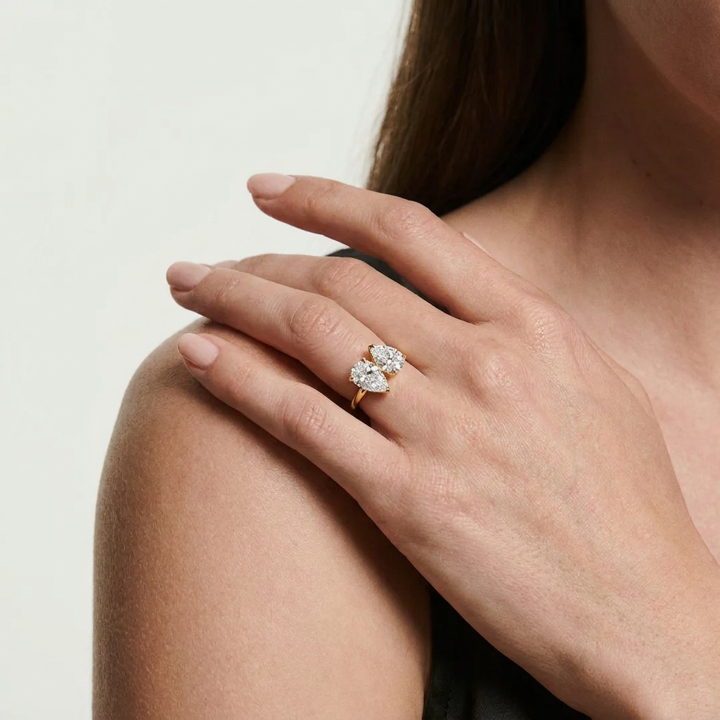 Double Pear Cut Ring