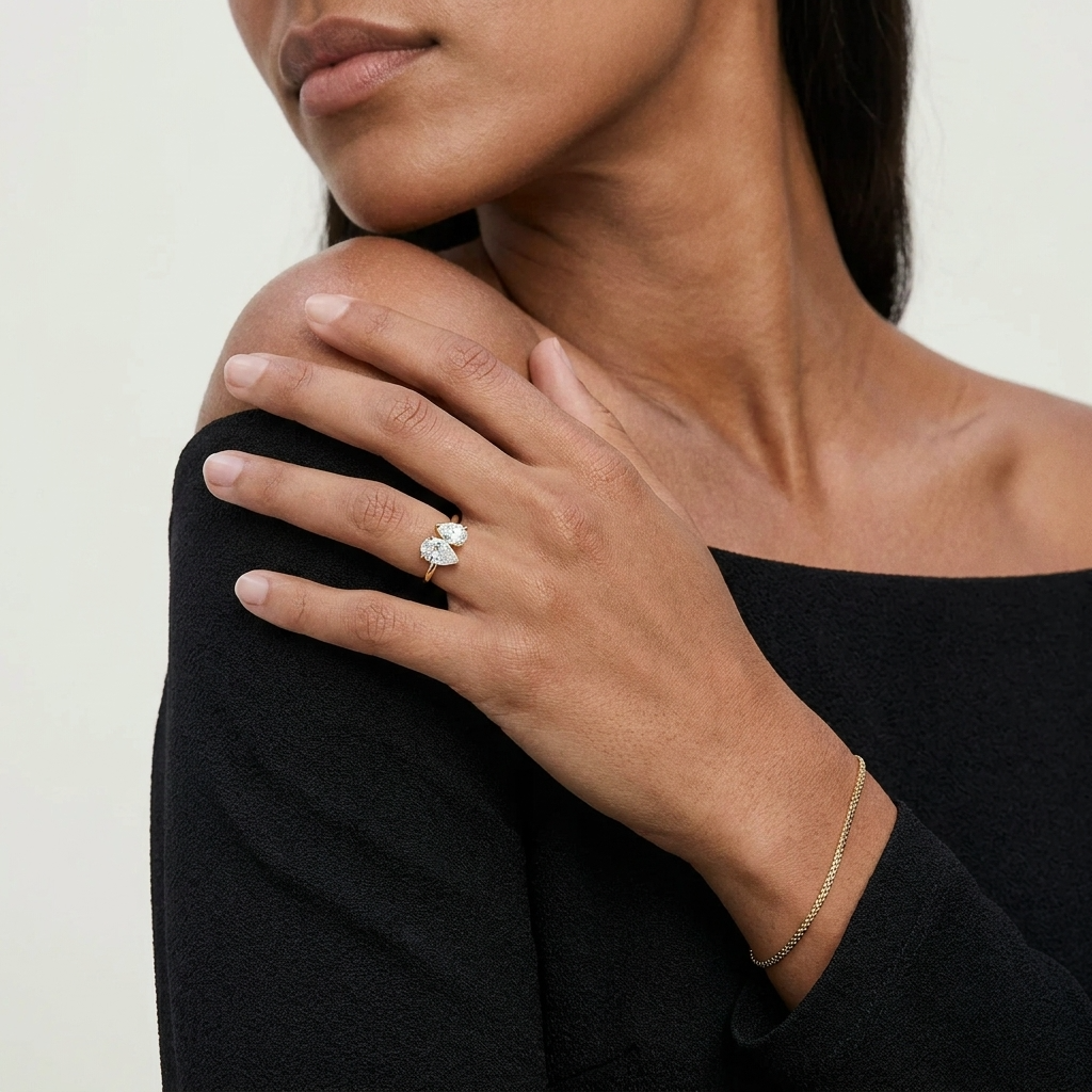 Double Pear Cut Ring